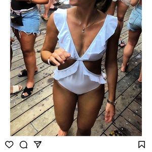 White one piece bathing suit